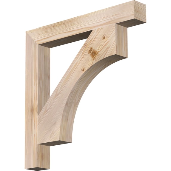 Ekena Millwork 3 1/2"W x 28"D x 28"H Westlake Block Smooth Bracket, Douglas Fir