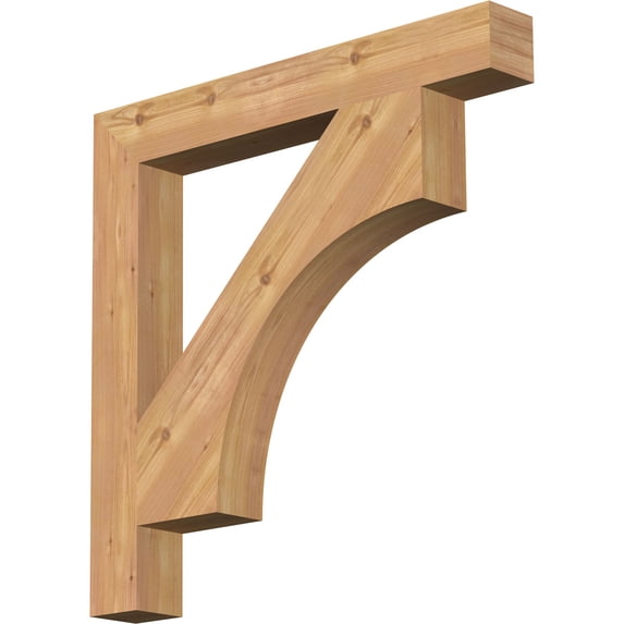 Ekena Millwork 3 1/2"W x 28"D x 28"H Westlake Block Smooth Bracket, Western Red Cedar
