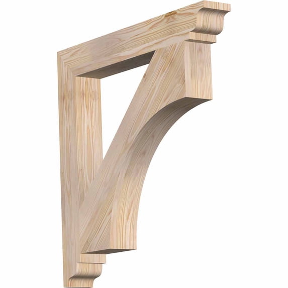 Ekena Millwork 3 1/2"W x 28"D x 28"H Westlake Traditional Smooth Bracket, Douglas Fir