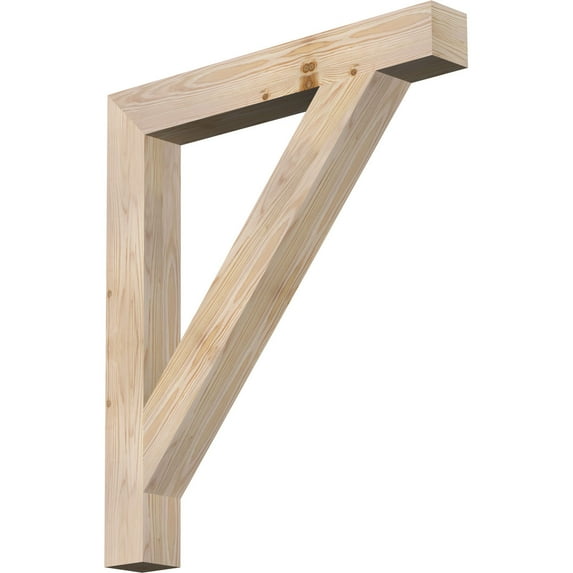 Ekena Millwork 3 1/2"W x 28"D x 32"H Traditional Block Smooth Bracket, Douglas Fir
