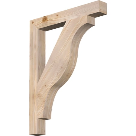 Ekena Millwork 3 1/2"W x 28"D x 36"H Funston Block Smooth Bracket, Douglas Fir