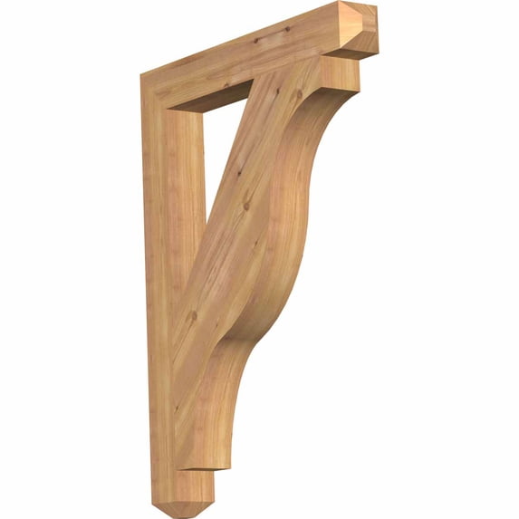 Ekena Millwork 3 1/2"W x 28"D x 36"H Funston Craftsman Smooth Bracket, Western Red Cedar