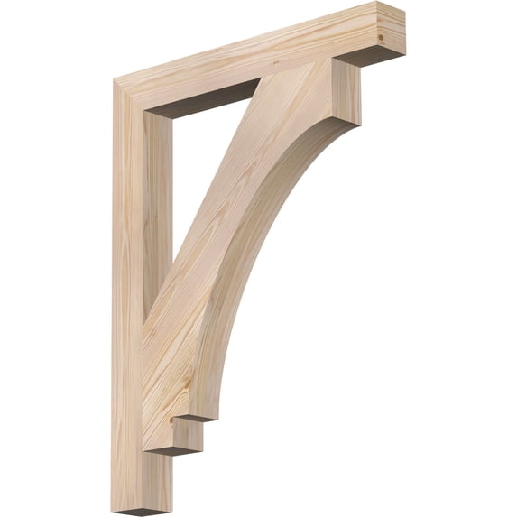 Ekena Millwork 3 1/2"W x 28"D x 36"H Imperial Block Smooth Bracket, Douglas Fir
