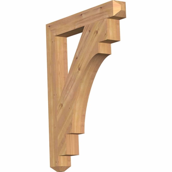 Ekena Millwork 3 1/2"W x 28"D x 36"H Merced Craftsman Smooth Bracket, Western Red Cedar