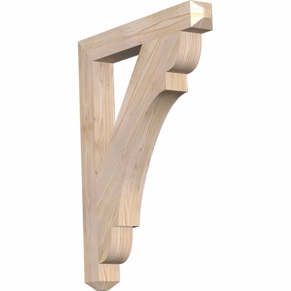 Ekena Millwork 3 1/2"W x 28"D x 36"H Olympic Craftsman Smooth Bracket, Douglas Fir