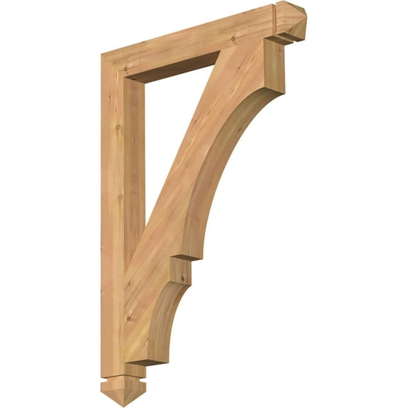 Ekena Millwork 3 1/2"W x 28"D x 40"H Balboa Arts & Crafts Smooth Bracket, Western Red Cedar