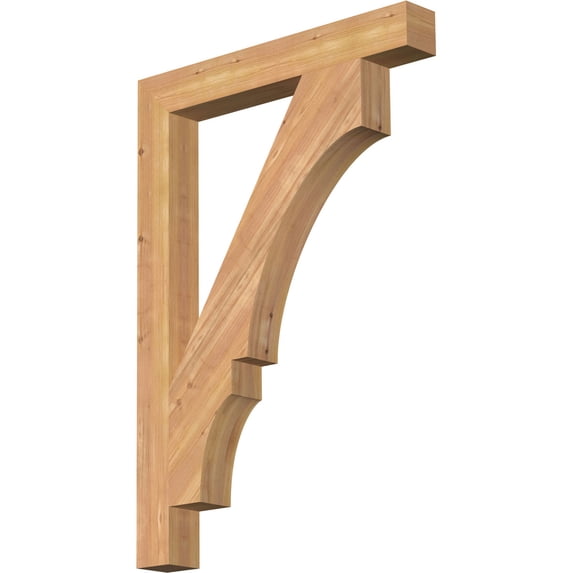 Ekena Millwork 3 1/2"W x 28"D x 40"H Balboa Block Smooth Bracket, Western Red Cedar