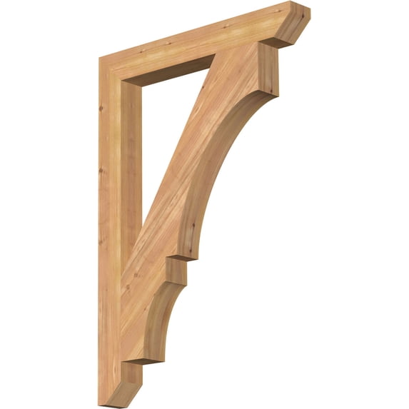 Ekena Millwork 3 1/2"W x 28"D x 40"H Balboa Slat Smooth Bracket, Western Red Cedar
