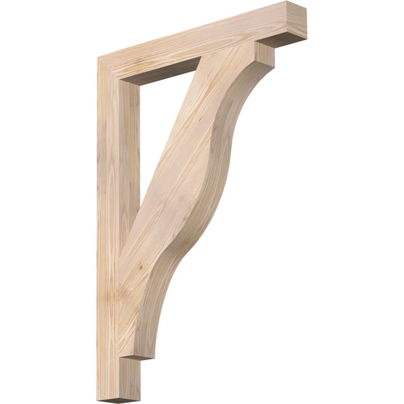 Ekena Millwork 3 1/2"W x 28"D x 40"H Funston Block Smooth Bracket, Douglas Fir