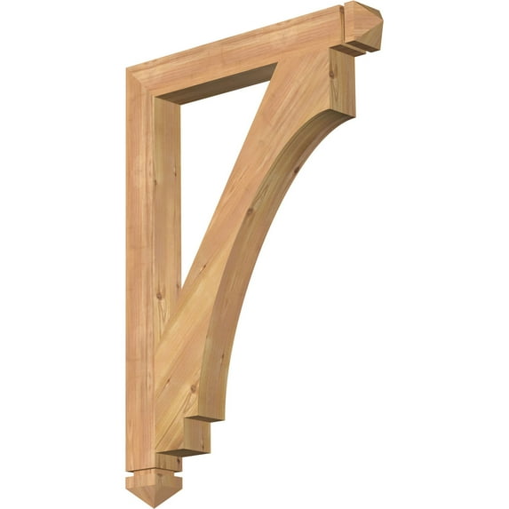 Ekena Millwork 3 1/2"W x 28"D x 40"H Imperial Arts & Crafts Smooth Bracket, Western Red Cedar