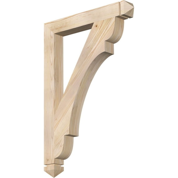 Ekena Millwork 3 1/2"W x 28"D x 40"H Olympic Arts & Crafts Smooth Bracket, Douglas Fir