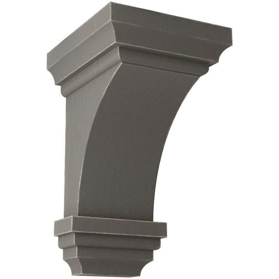 Ekena Millwork 3 1/2"W x 3 3/4"D x 6"H Mini Jefferson Wood Vintage Decor Corbel, Reclaimed Grey