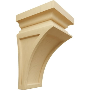 Ekena Millwork 3 1/2"W x 3 3/4"D x 6"H Mini Nevio Wood Corbel, Alder