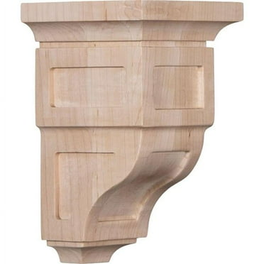 Ekena Millwork 3 1/2"W x 3 3/4"D x 6"H Mini Reyes Wood Corbel, Alder