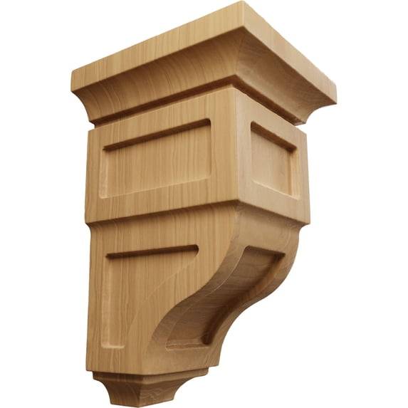 Ekena Millwork 3 1/2"W x 3 3/4"D x 6"H Mini Reyes Wood Corbel, Cherry