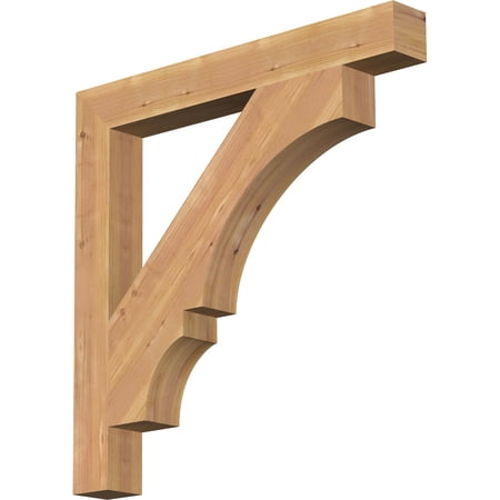 Ekena Millwork 3 1/2"W x 30"D x 30"H Balboa Block Smooth Bracket, Western Red Cedar