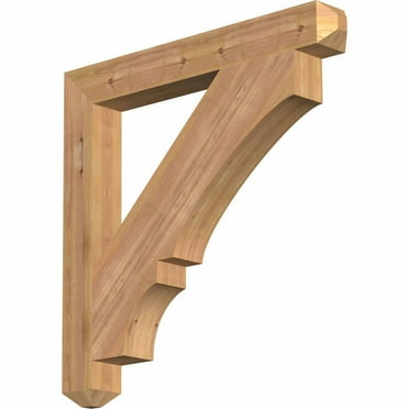 Ekena Millwork 3 1/2"W x 30"D x 30"H Balboa Craftsman Smooth Bracket, Western Red Cedar