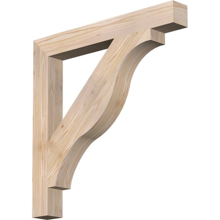 Ekena Millwork 3 1/2"W x 30"D x 30"H Funston Block Smooth Bracket, Douglas Fir