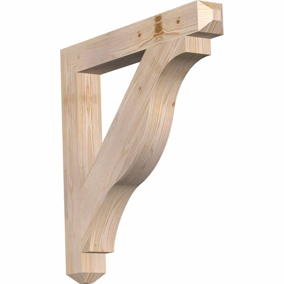 Ekena Millwork 3 1/2"W x 30"D x 30"H Funston Craftsman Smooth Bracket, Douglas Fir