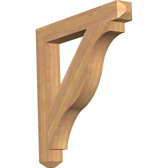 Ekena Millwork 3 1/2"W x 30"D x 30"H Funston Craftsman Smooth Bracket, Western Red Cedar