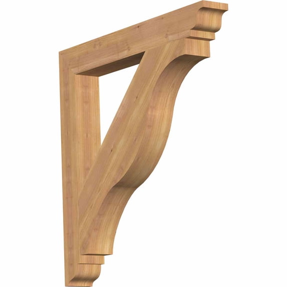 Ekena Millwork 3 1/2"W x 30"D x 30"H Funston Traditional Smooth Bracket, Western Red Cedar