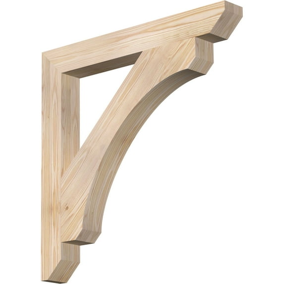 Ekena Millwork 3 1/2"W x 30"D x 30"H Legacy Slat Smooth Bracket, Douglas Fir