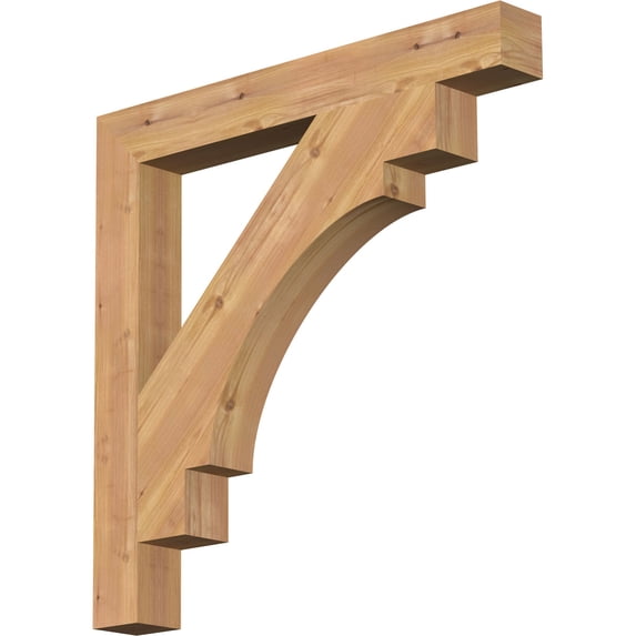 Ekena Millwork 3 1/2"W x 30"D x 30"H Merced Block Smooth Bracket, Western Red Cedar