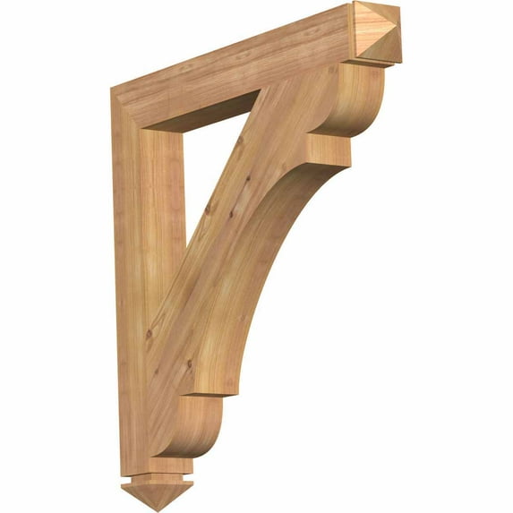 Ekena Millwork 3 1/2"W x 30"D x 30"H Olympic Arts & Crafts Smooth Bracket, Western Red Cedar