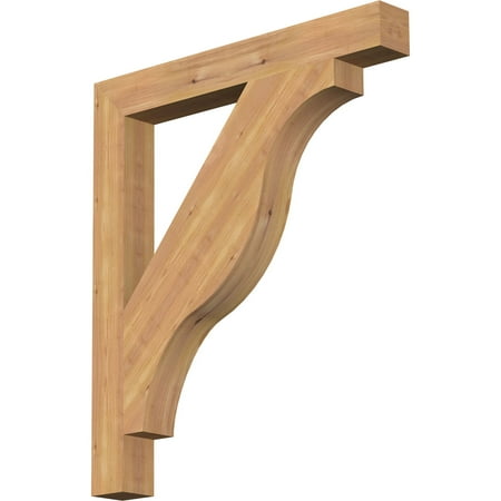 Ekena Millwork 3 1/2"W x 30"D x 34"H Funston Block Smooth Bracket, Western Red Cedar