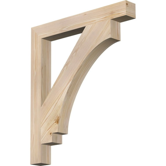 Ekena Millwork 3 1/2"W x 30"D x 34"H Imperial Block Smooth Bracket, Douglas Fir