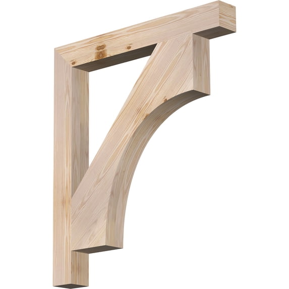 Ekena Millwork 3 1/2"W x 30"D x 34"H Westlake Block Smooth Bracket, Douglas Fir