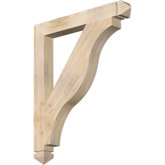 Ekena Millwork 3 1/2"W x 30"D x 36"H Funston Arts & Crafts Smooth Bracket, Douglas Fir