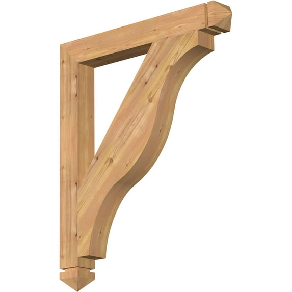 Ekena Millwork 3 1/2"W x 30"D x 36"H Funston Arts & Crafts Smooth Bracket, Western Red Cedar
