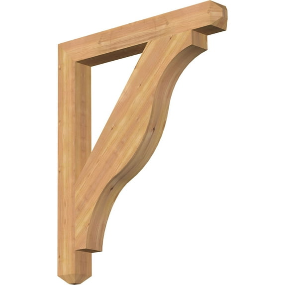 Ekena Millwork 3 1/2"W x 30"D x 36"H Funston Craftsman Smooth Bracket, Western Red Cedar