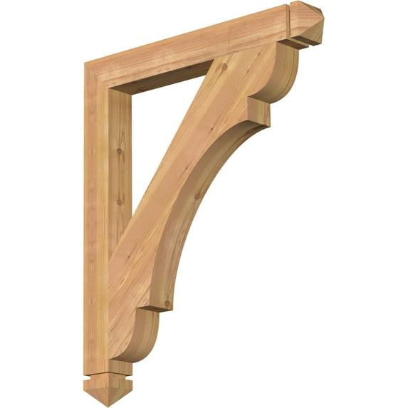 Ekena Millwork 3 1/2"W x 30"D x 36"H Olympic Arts & Crafts Smooth Bracket, Western Red Cedar
