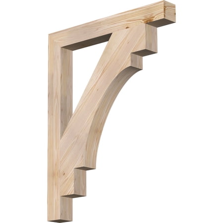 Ekena Millwork 3 1/2"W x 30"D x 38"H Merced Block Smooth Bracket, Douglas Fir