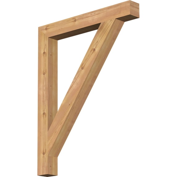 Ekena Millwork 3 1/2"W x 30"D x 38"H Traditional Block Smooth Bracket, Western Red Cedar