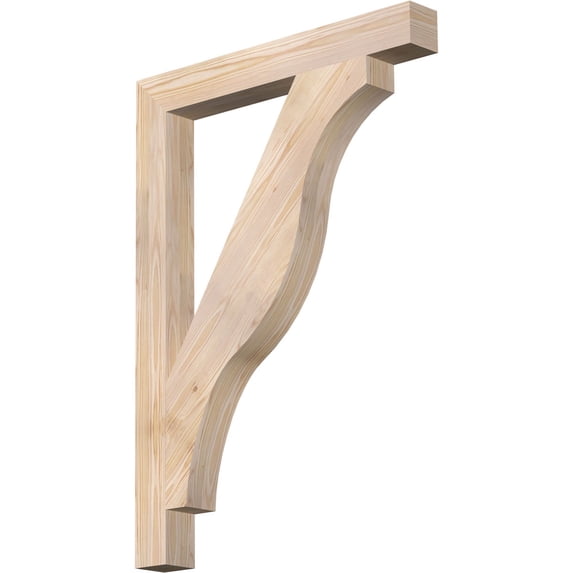 Ekena Millwork 3 1/2"W x 30"D x 42"H Funston Block Smooth Bracket, Douglas Fir