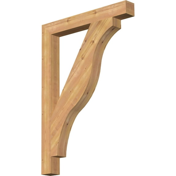 Ekena Millwork 3 1/2"W x 30"D x 42"H Funston Block Smooth Bracket, Western Red Cedar