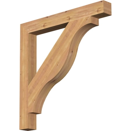 Ekena Millwork 3 1/2"W x 32"D x 32"H Funston Block Smooth Bracket, Western Red Cedar