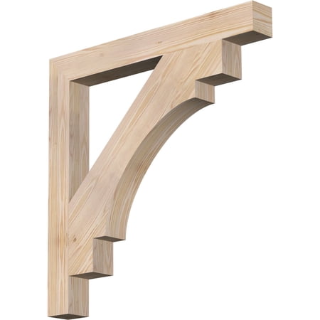 Ekena Millwork 3 1/2"W x 32"D x 32"H Merced Block Smooth Bracket, Douglas Fir