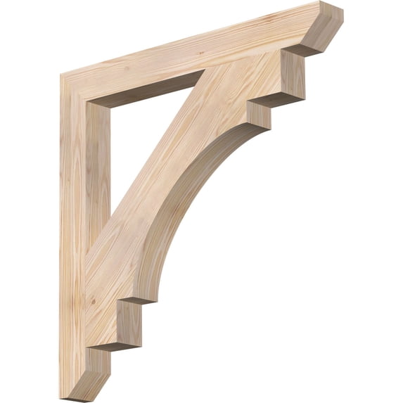 Ekena Millwork 3 1/2"W x 32"D x 32"H Merced Slat Smooth Bracket, Douglas Fir
