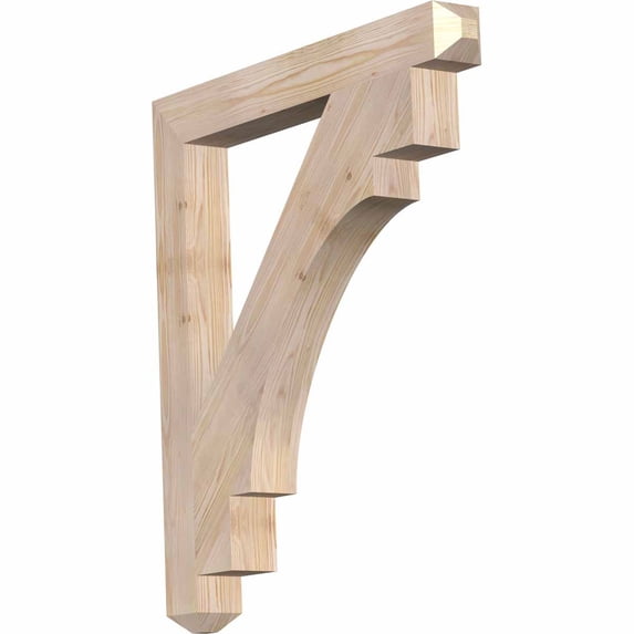 Ekena Millwork 3 1/2"W x 32"D x 36"H Merced Craftsman Smooth Bracket, Douglas Fir
