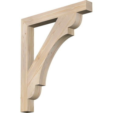 Ekena Millwork 3 1/2"W x 32"D x 36"H Olympic Block Smooth Bracket, Douglas Fir