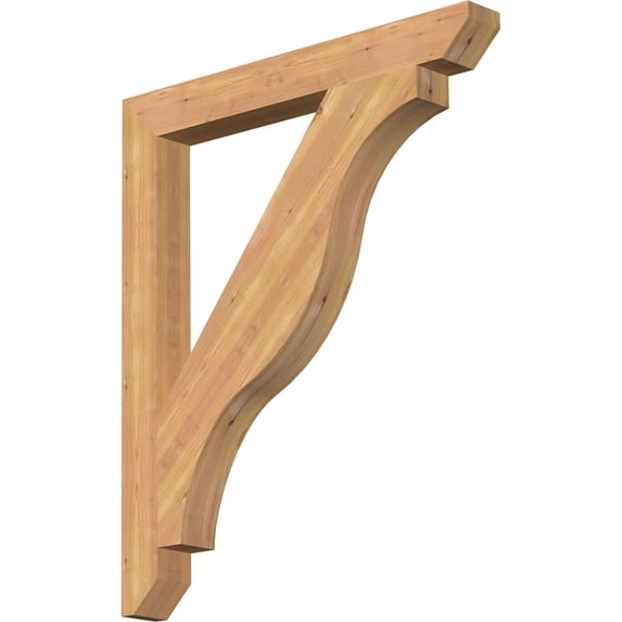 Ekena Millwork 3 1/2"W x 32"D x 38"H Funston Slat Smooth Bracket, Western Red Cedar