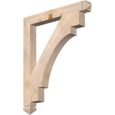 Ekena Millwork 3 1/2"W x 32"D x 38"H Merced Arts & Crafts Smooth Bracket, Douglas Fir