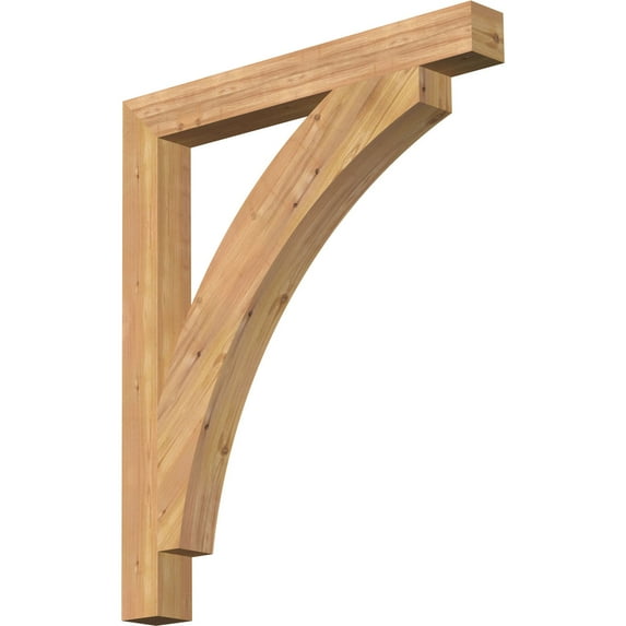 Ekena Millwork 3 1/2"W x 32"D x 38"H Thorton Block Smooth Bracket, Western Red Cedar