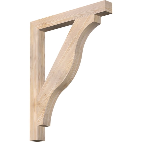 Ekena Millwork 3 1/2"W x 32"D x 40"H Funston Block Smooth Bracket, Douglas Fir