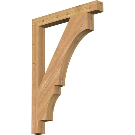 Ekena Millwork 3 1/2"W x 32"D x 44"H Balboa Block Smooth Bracket, Western Red Cedar