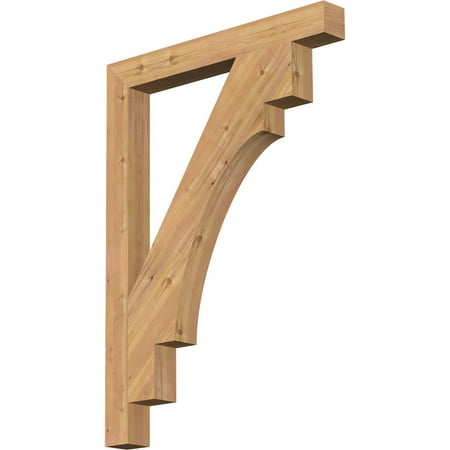 Ekena Millwork 3 1/2"W x 32"D x 44"H Merced Block Smooth Bracket, Western Red Cedar